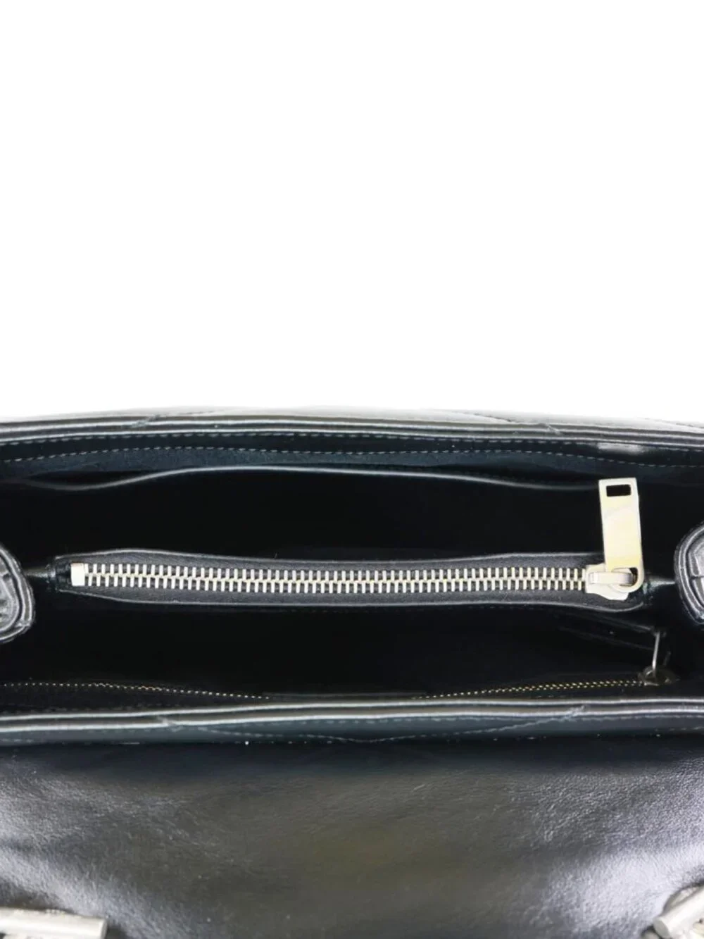 Yves Saint Laurent  Loulou Quilted Leather Top Handle Shoulder Bag Black